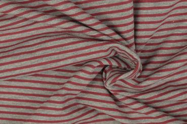 Jersey Streifen Dunkelrot/Grau